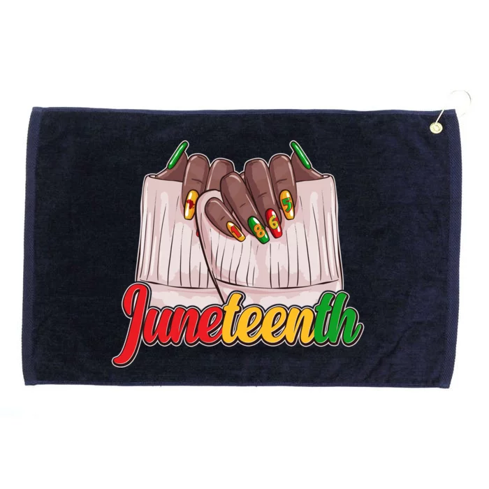 Juneteenth 1865 Finger Nails Manicure Grommeted Golf Towel