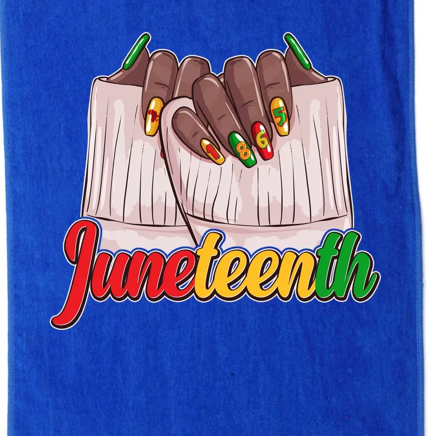 Juneteenth 1865 Finger Nails Manicure Platinum Collection Golf Towel