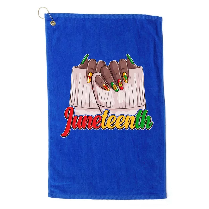 Juneteenth 1865 Finger Nails Manicure Platinum Collection Golf Towel