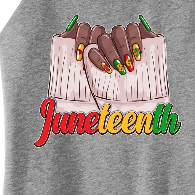 Juneteenth 1865 Finger Nails Manicure Women’s Perfect Tri Rocker Tank