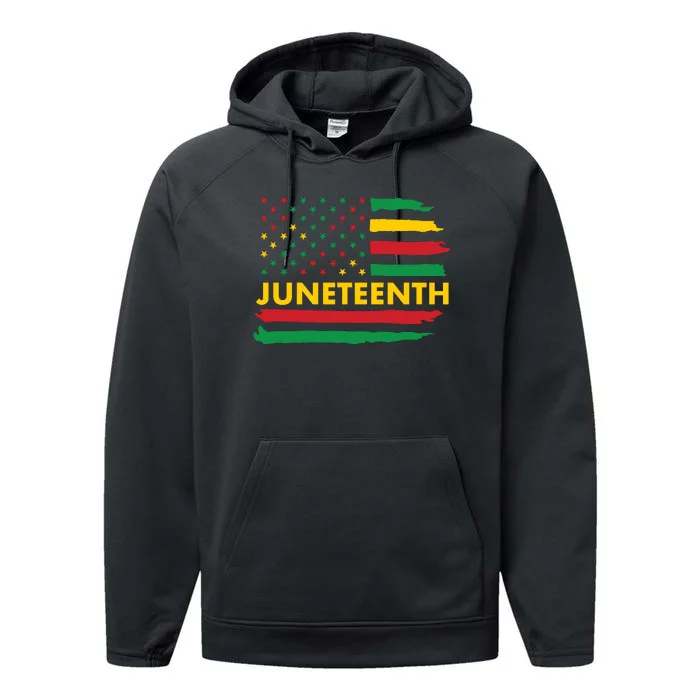 Juneteenth American Flag Performance Fleece Hoodie