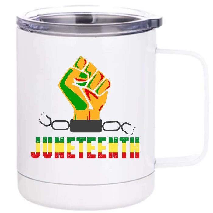 Juneteenth 1865 Hands In Chain Front & Back 12oz Stainless Steel Tumbler Cup