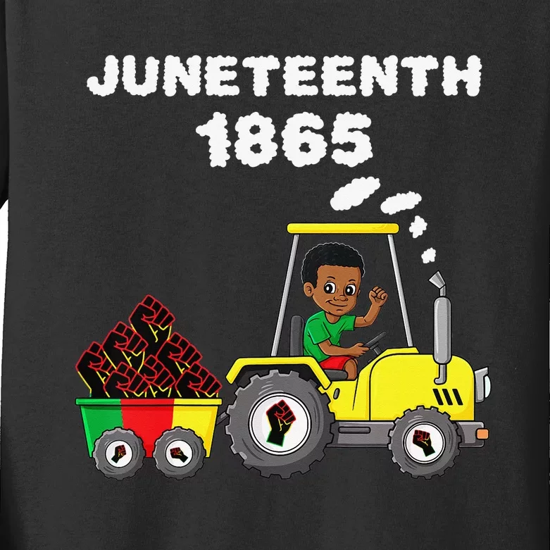 Juneteenth 1865 In Tractor Funny Kids Long Sleeve Shirt