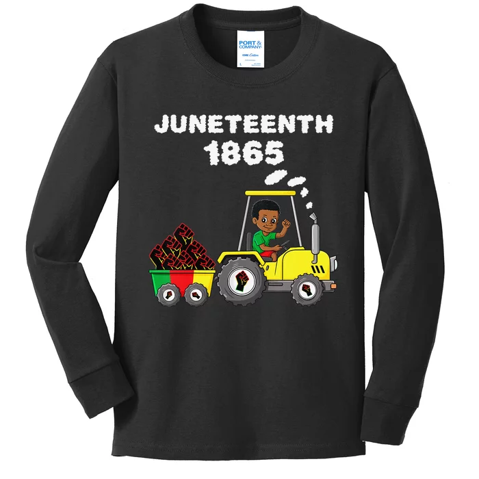 Juneteenth 1865 In Tractor Funny Kids Long Sleeve Shirt