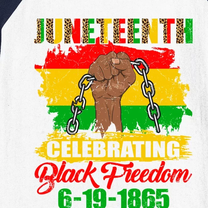 Juneteenth 1865 Leopard Blm Celebrating Black Freedom Day Great Gift Baseball Sleeve Shirt