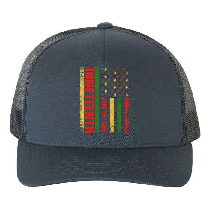 Juneteenth 1865 Melanin American Flag Black History Freedom Cute Gift Yupoong Adult 5-Panel Trucker Hat