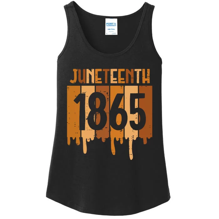 Juneteenth 1865 Melanin Drip Black Pride Women Ladies Essential Tank