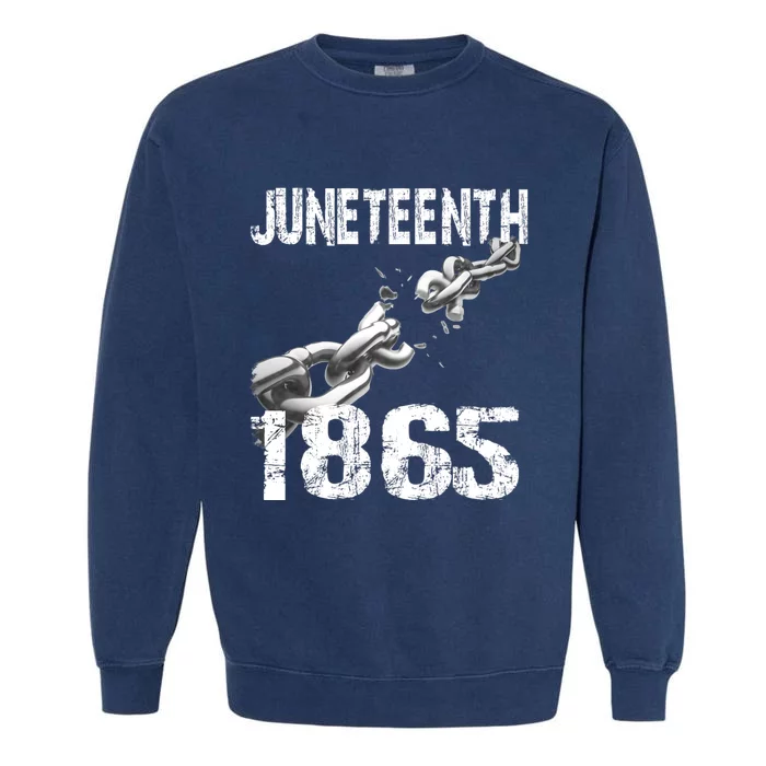 Juneteenth 1865 Quote Garment-Dyed Sweatshirt