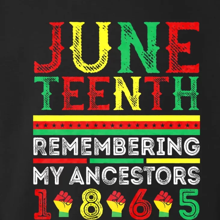 Juneteenth 1865 Remembering My Ancestors Toddler Hoodie