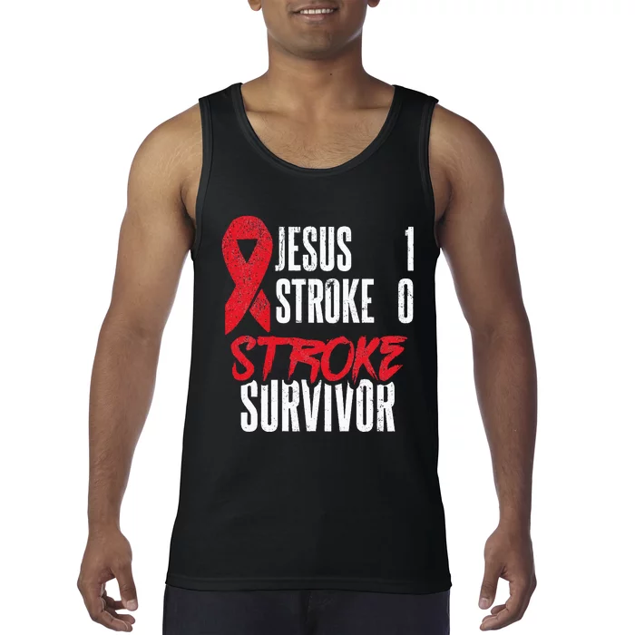 Jesus 1 Stroke 0 Stoke Awareness Stroke Survivor Tank Top