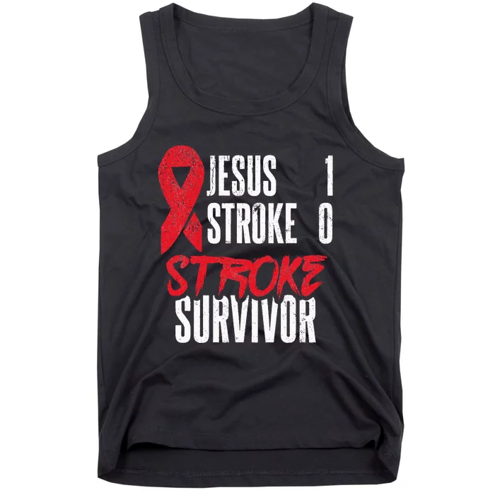 Jesus 1 Stroke 0 Stoke Awareness Stroke Survivor Tank Top