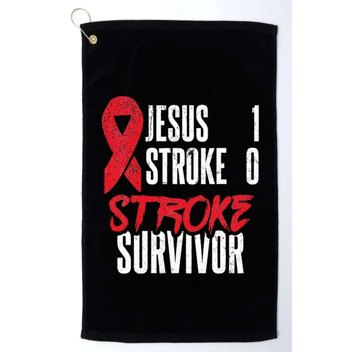 Jesus 1 Stroke 0 Stoke Awareness Stroke Survivor Platinum Collection Golf Towel