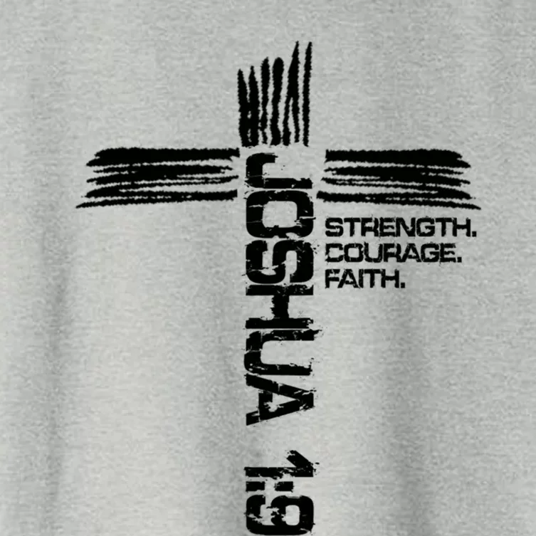 Joshua 1:9 Strength Courage And Faith Christian Design Gift Women's Crop Top Tee