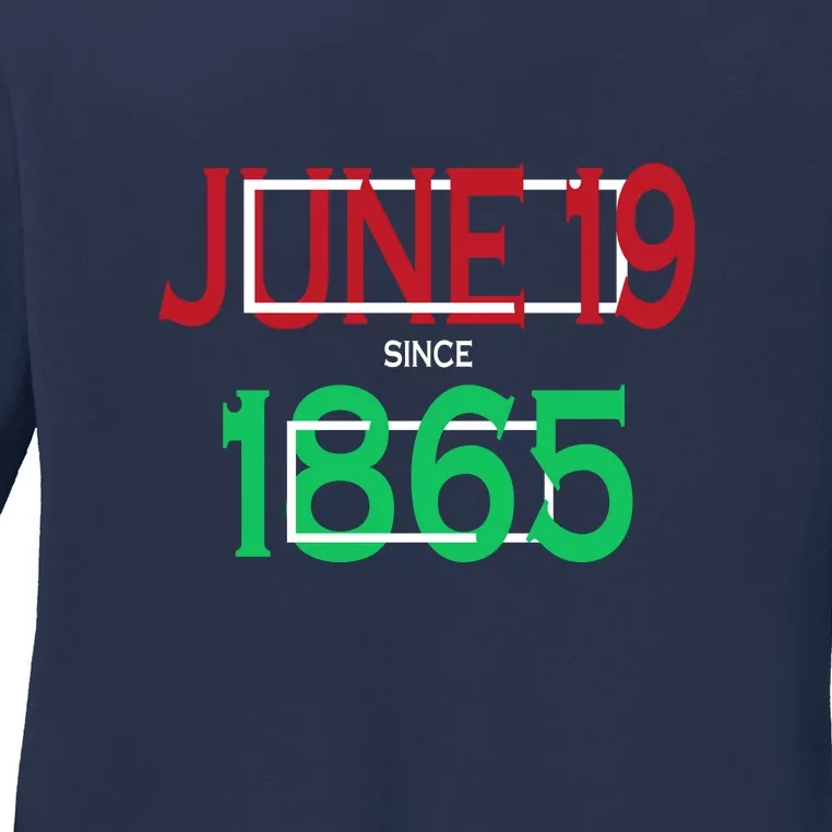 June 19 Since 1865 Afro America Juneteenth Day Gift Ladies Long Sleeve Shirt