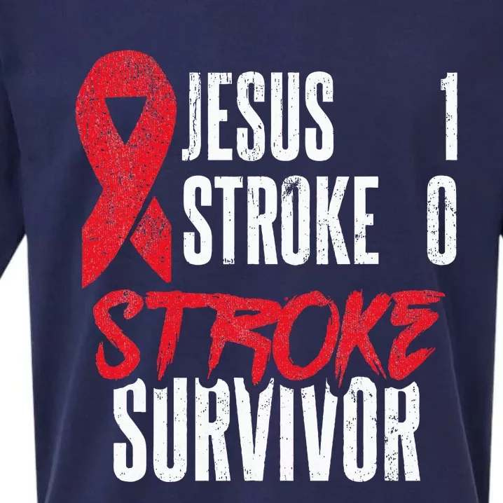 Jesus 1 Stroke 0 Stoke Awareness Stroke Survivor Sueded Cloud Jersey T-Shirt