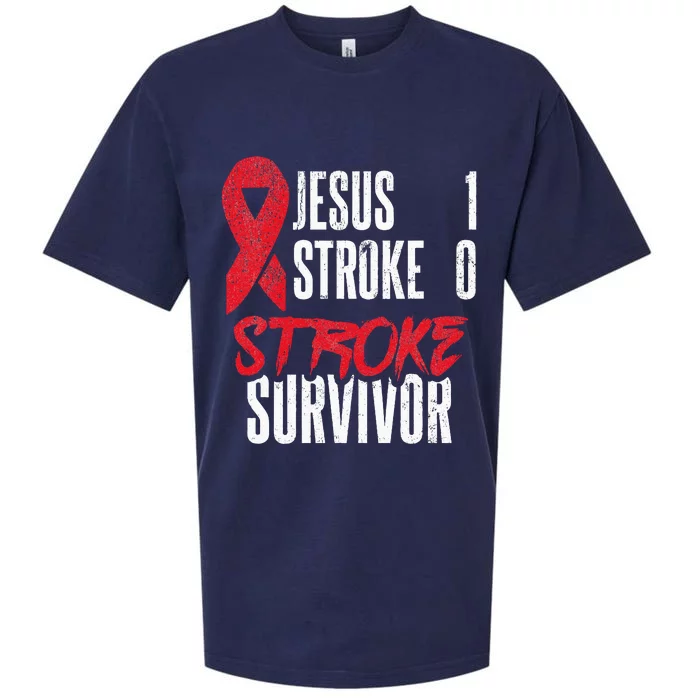 Jesus 1 Stroke 0 Stoke Awareness Stroke Survivor Sueded Cloud Jersey T-Shirt