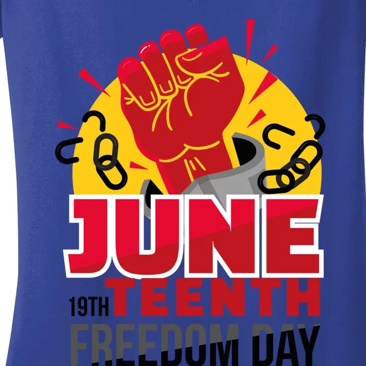 June 19 Teenth Freedom Day Funny Gift Women's V-Neck T-Shirt