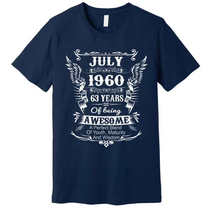 July 1960 Turning 63 Years Of Being Awesome Premium T-Shirt