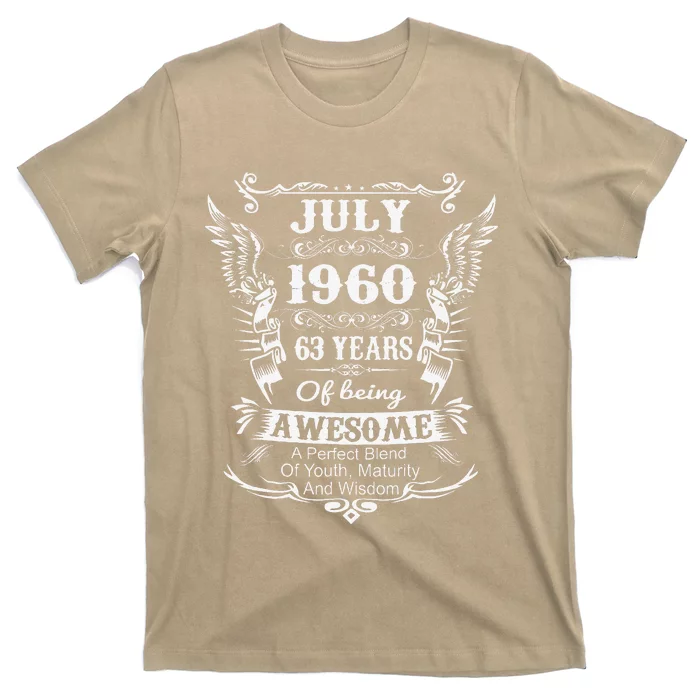 July 1960 Turning 63 Years Of Being Awesome T-Shirt