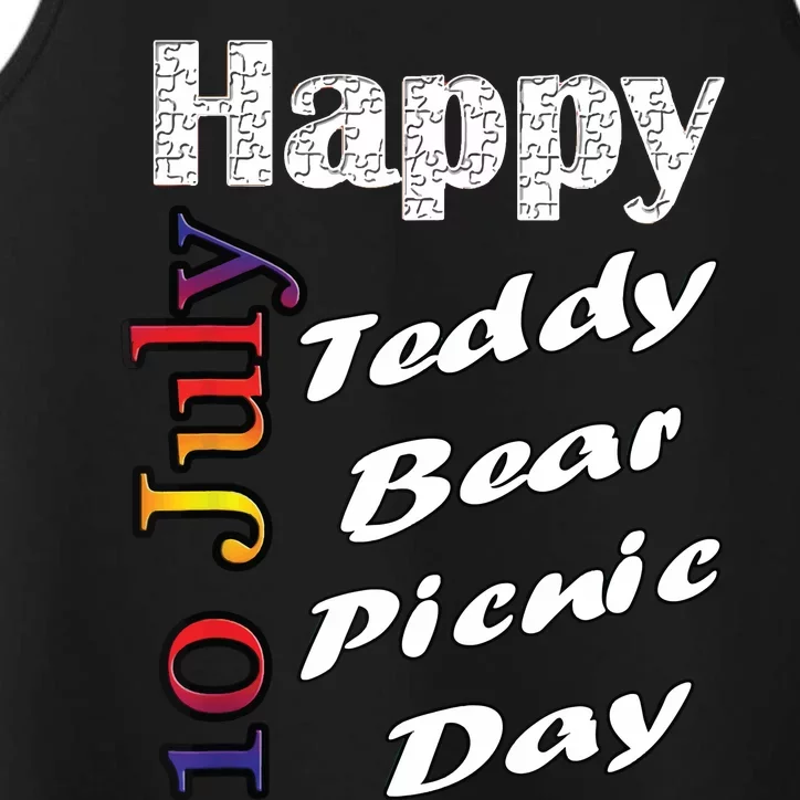 July 10th Teddy Bear Picnic Day Fun Gift Idea Performance Tank