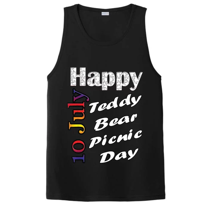 July 10th Teddy Bear Picnic Day Fun Gift Idea Performance Tank