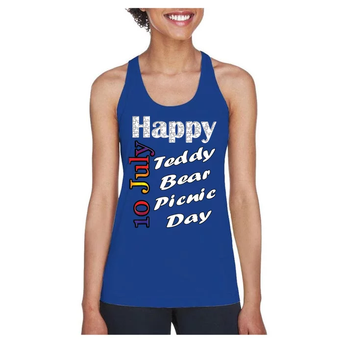 July 10th Teddy Bear Picnic Day Fun Gift Idea Women's Racerback Tank