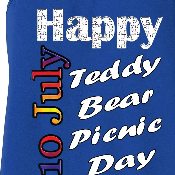 July 10th Teddy Bear Picnic Day Fun Gift Idea Women's Racerback Tank