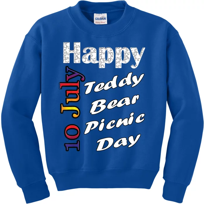 July 10th Teddy Bear Picnic Day Fun Gift Idea Kids Sweatshirt