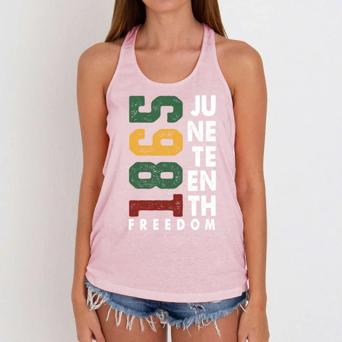 Junenth 1865 Vibes Only Gift Women's Knotted Racerback Tank