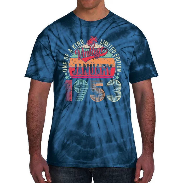 January 1953 Vintage 70 Years Old Retro 70th Birthday Gift Tie-Dye T-Shirt