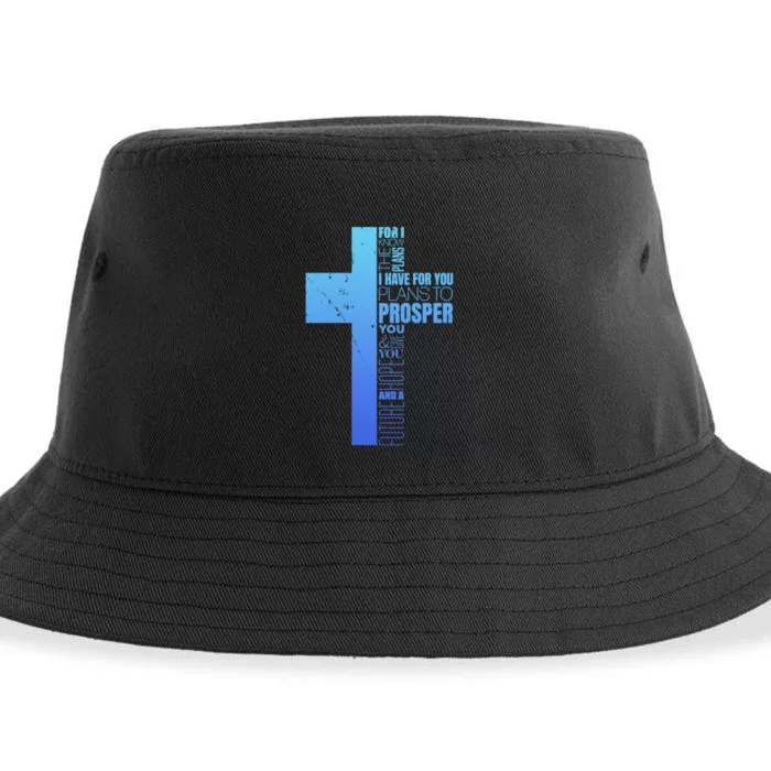 Jeremiah 29 11 I Know The Plans Funny Christian Cross Sustainable Bucket Hat