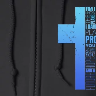 Jeremiah 29 11 I Know The Plans Funny Christian Cross Full Zip Hoodie