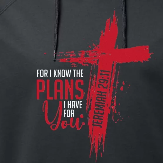 Jeremiah 29 11 Christian Religious Bible Verse Cross Performance Fleece Hoodie