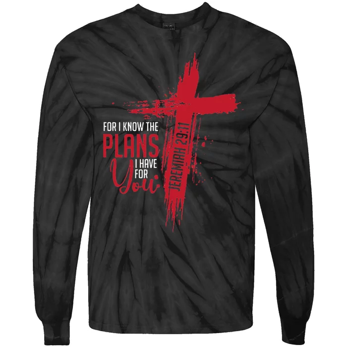 Jeremiah 29 11 Christian Religious Bible Verse Cross Tie-Dye Long Sleeve Shirt