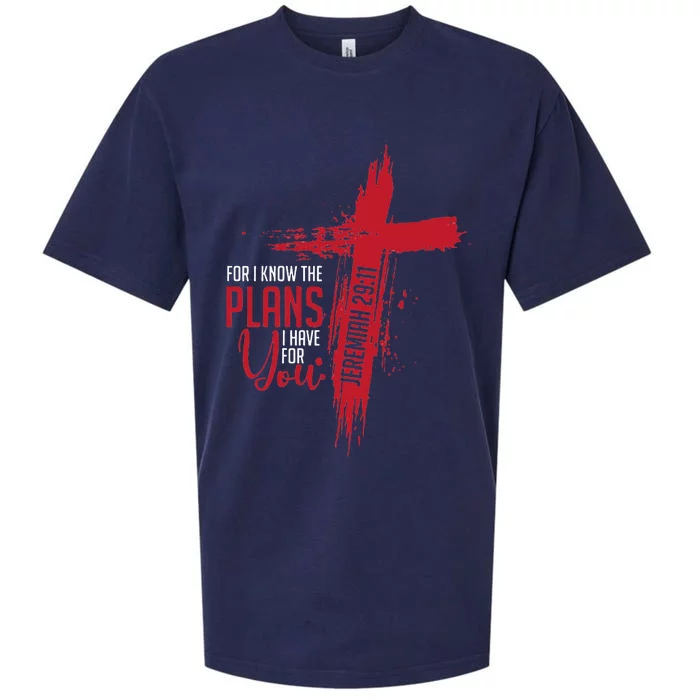 Jeremiah 29 11 Christian Religious Bible Verse Cross Sueded Cloud Jersey T-Shirt