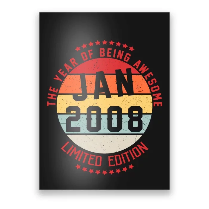 Jan 2008 Birthday The Year Of Being Awesome Gift Poster