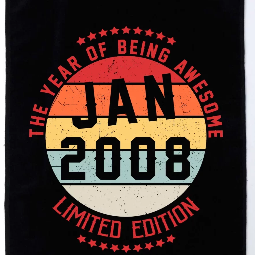 Jan 2008 Birthday The Year Of Being Awesome Gift Platinum Collection Golf Towel