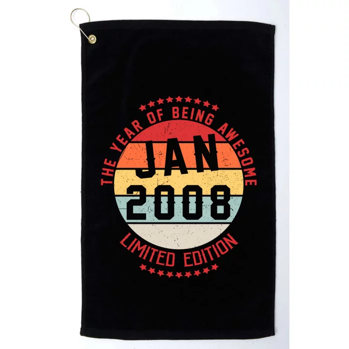 Jan 2008 Birthday The Year Of Being Awesome Gift Platinum Collection Golf Towel