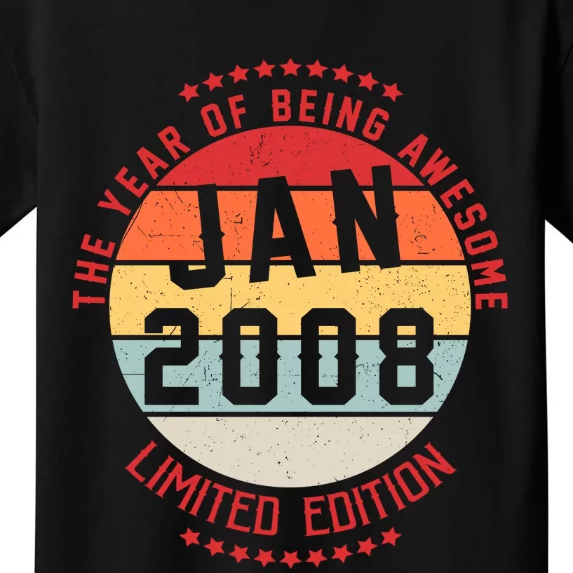 Jan 2008 Birthday The Year Of Being Awesome Gift Kids T-Shirt