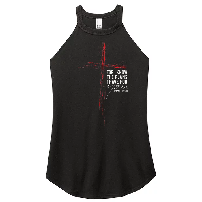 Jeremiah 2911 Christian Religious Bible Verse Gifts Cross Women’s Perfect Tri Rocker Tank