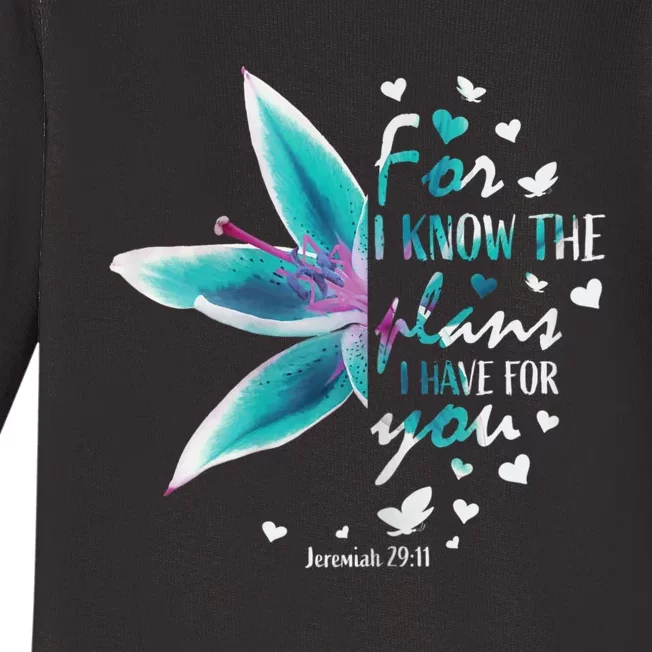 Jeremiah 29:11 Christian Bible Verse Gifts Religious Faith Baby Long Sleeve Bodysuit