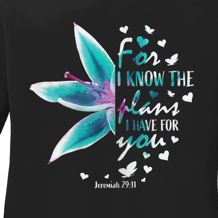 Jeremiah 29:11 Christian Bible Verse Gifts Religious Faith Ladies Long Sleeve Shirt