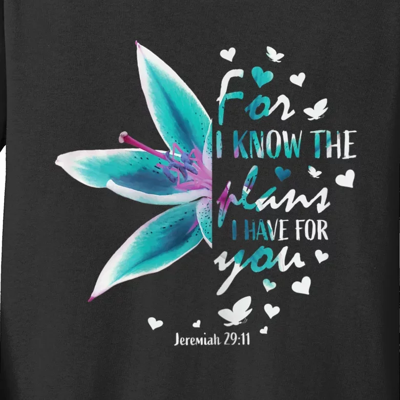 Jeremiah 29:11 Christian Bible Verse Gifts Religious Faith Kids Long Sleeve Shirt