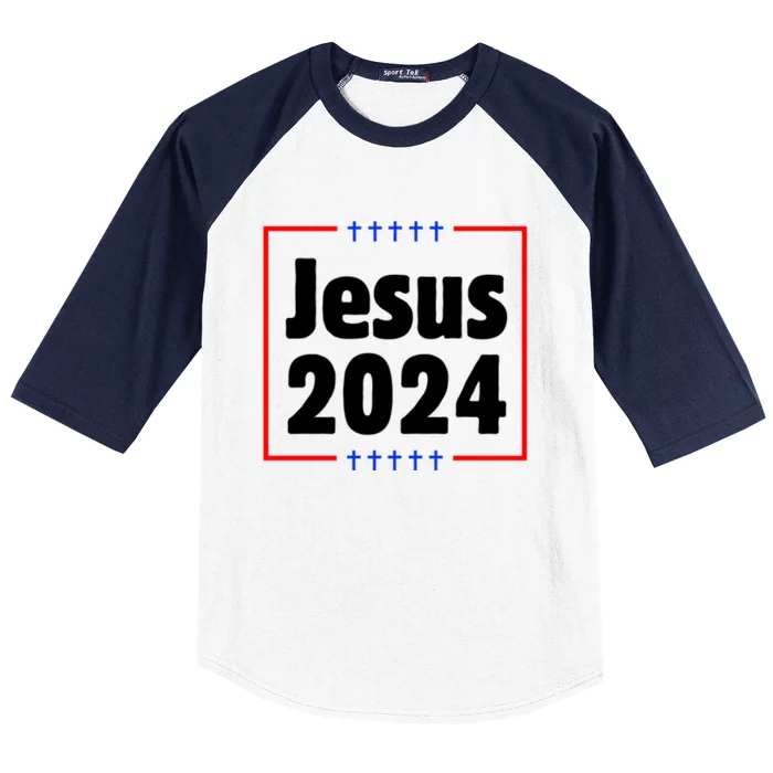 Jesus 2024 Crosses Baseball Sleeve Shirt