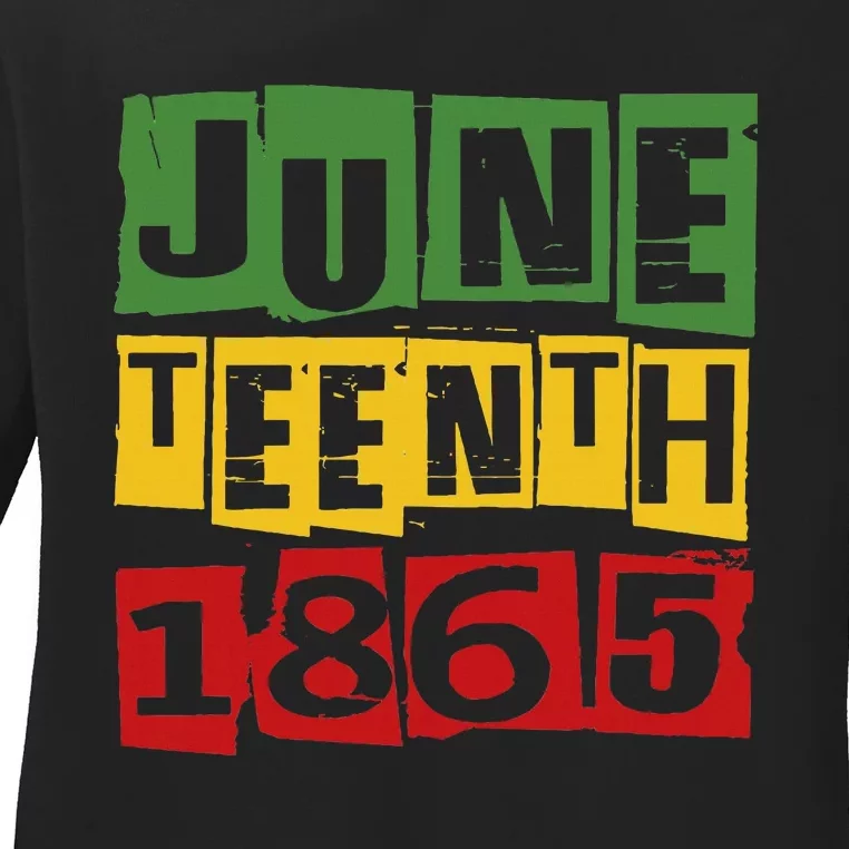 Juneteenth 2024 Celebrate Black Freedom 1865 Ladies Long Sleeve Shirt