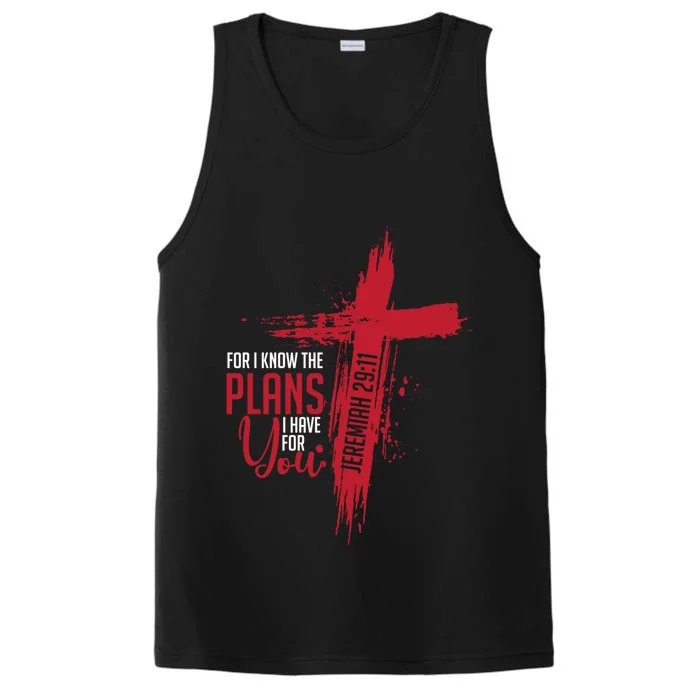 Jeremiah 29:11 Christian Religious Bible Verse Cross Gift Performance Tank