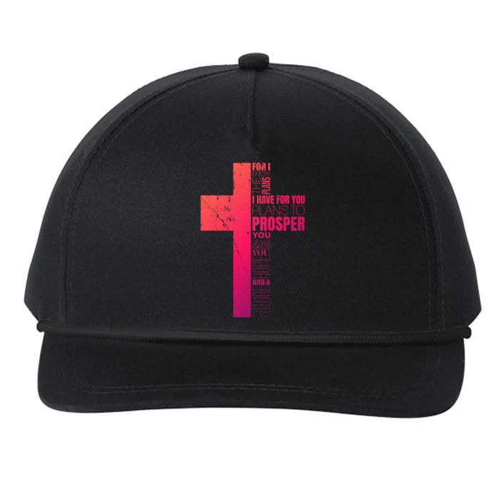 Jeremiah 29:11 Christian Cross Funny Gift Verse Sayings Meaningful Gift Snapback Five-Panel Rope Hat