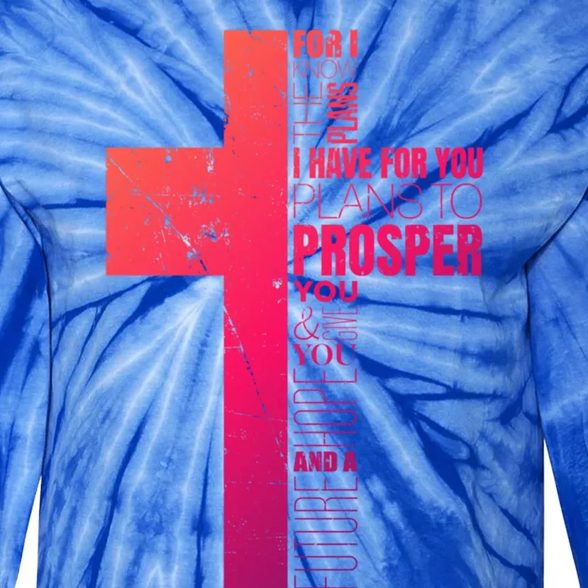 Jeremiah 29:11 Christian Cross Funny Gift Verse Sayings Meaningful Gift Tie-Dye Long Sleeve Shirt