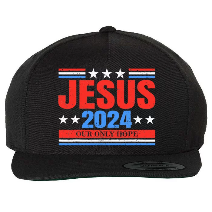 Jesus 2024 Christian President Election Faith Political Vote Wool Snapback Cap