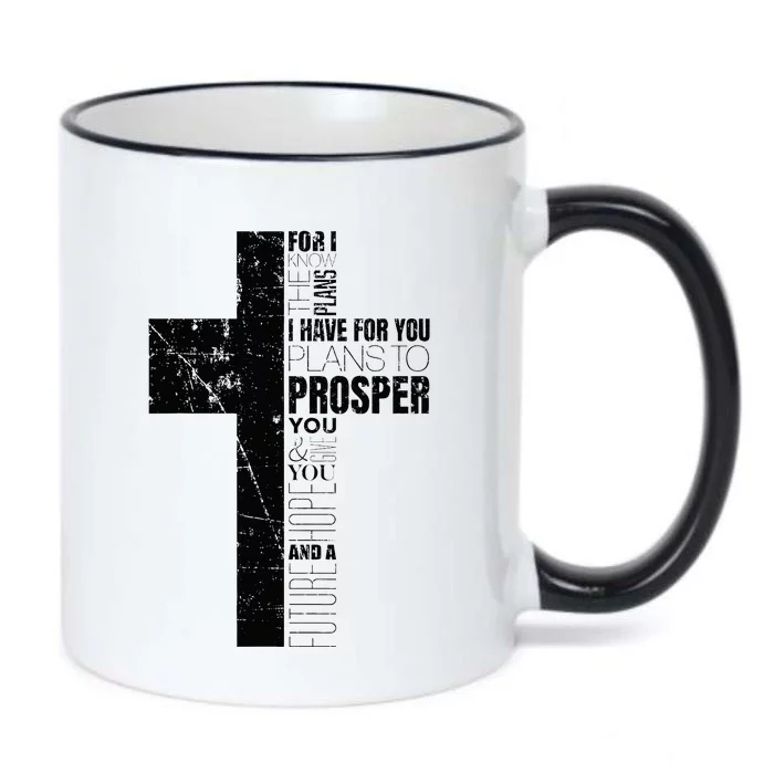 Jeremiah 2911 Christian Bible Verse Gifts Cross Religious Black Color Changing Mug